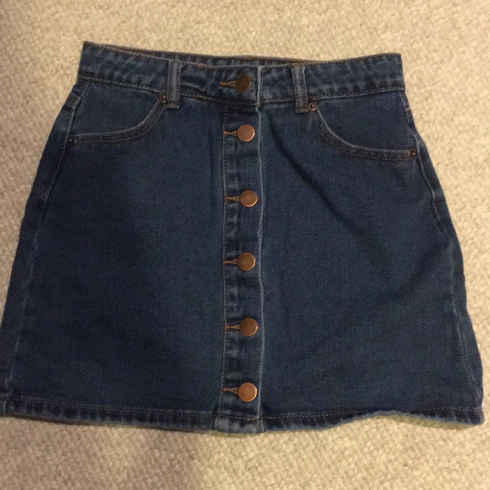 Button jean skirt
